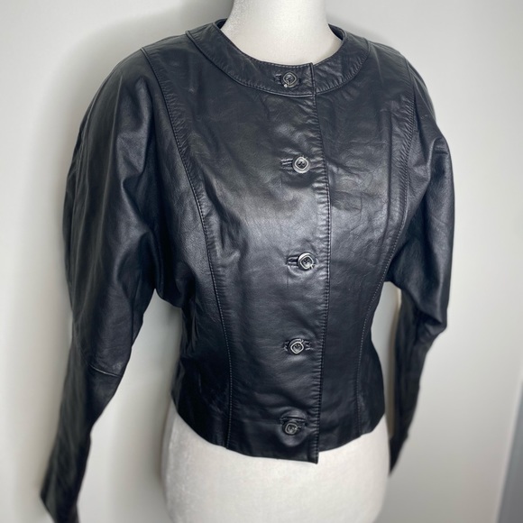 Wilson’s Vintage Leather Moto Biker Jacket Black - Picture 3 of 11